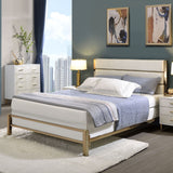 Acme - Myles EK Bed BD02023EK White & Champagne & Gold Finish