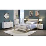 Acme - Myles EK Bed BD02023EK White & Champagne & Gold Finish