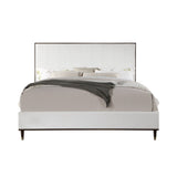 Carena EK Bed BD02026EK Light Gray Fabric & White & Brown Finish | Acme - BD02026EK - Home Elegance USA - 3