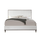 Acme - Carena EK Bed BD02026EK Light Gray Fabric & White & Brown Finish