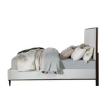 Carena EK Bed BD02026EK Light Gray Fabric & White & Brown Finish | Acme - BD02026EK - Home Elegance USA - 4