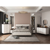 Carena EK Bed BD02026EK Light Gray Fabric & White & Brown Finish | Acme - BD02026EK - Home Elegance USA - 6