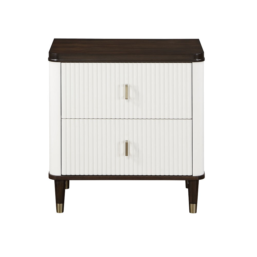 Acme - Carena Nightstand W/USB BD02028 White & Brown Finish