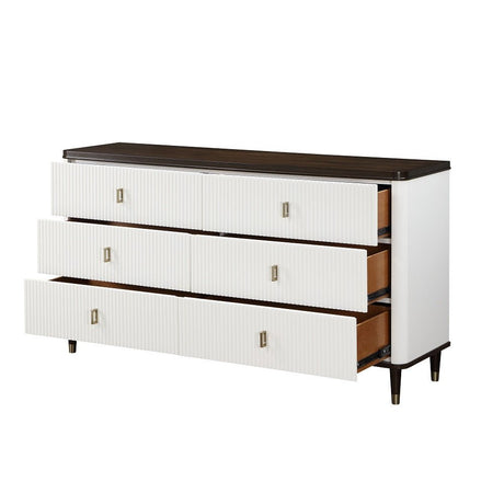 Carena Dresser W/Jewelry Tray BD02030 White & Brown Finish | Acme | Home Elegance USA