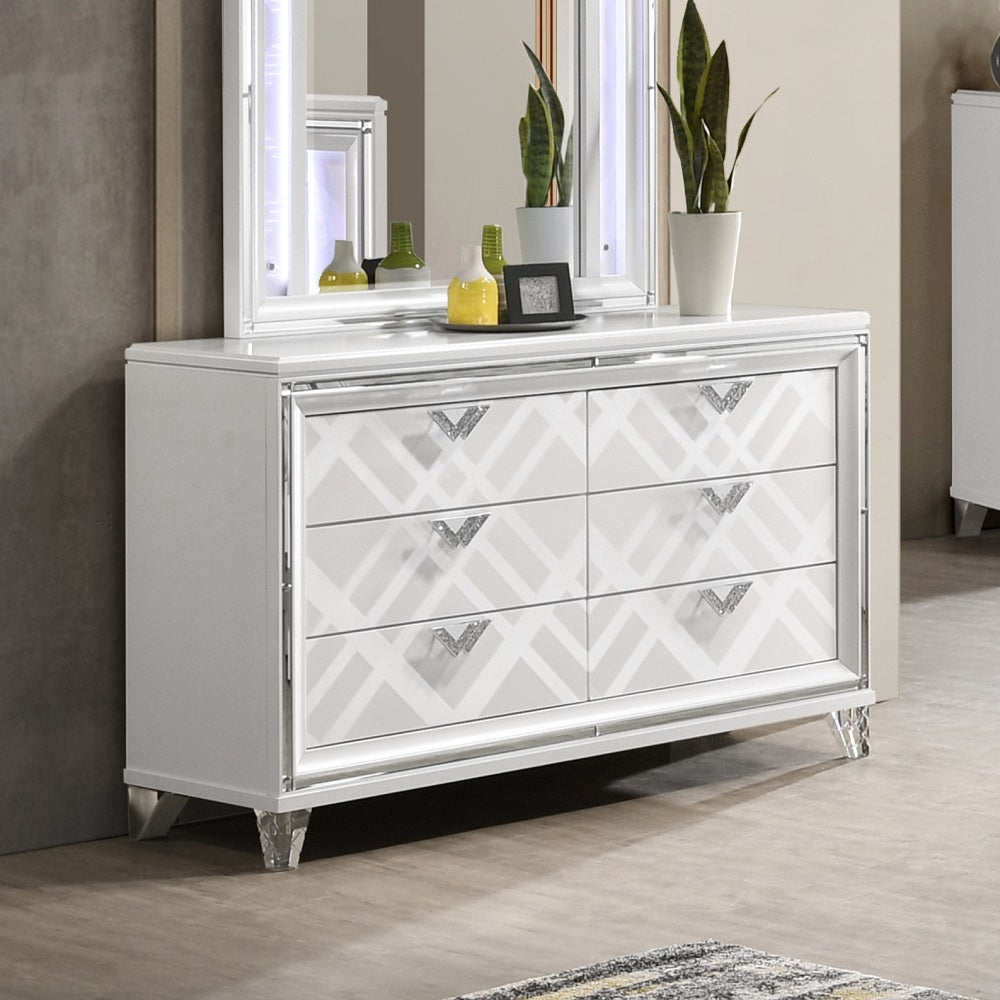 Acme - Skylar Dresser BD02037 Pearl White Finish