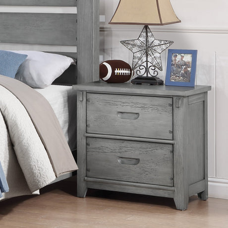 Acme - Veda Nightstand W/2 Drawers BD02042 Gray Finish