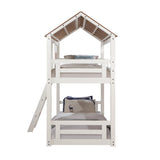 Acme - Inara Twin/Twin Bunk Bed BD02051 White & Rustic Oak Finish