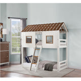 Acme - Inara Twin/Twin Bunk Bed BD02051 White & Rustic Oak Finish