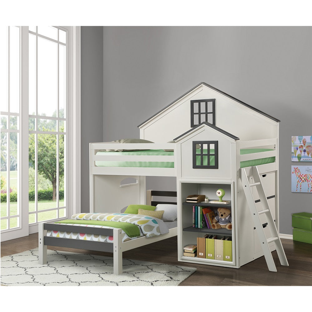 Acme - Ratana Loft Bed BD02052 Gray & White Finish