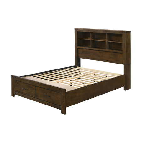 Acme - Merrilee II EK Bed W/Storage BD02076EK Oak Finish