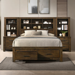 Acme - Merrilee II EK Bed W/Storage BD02076EK Oak Finish