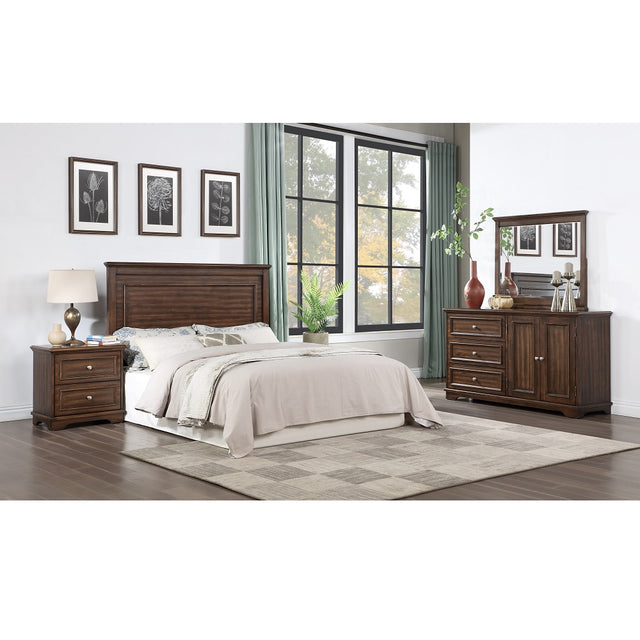 Acme - Franklin 4PC Pack Queen Bed Set BD02153Q Brushed Walnut Finish