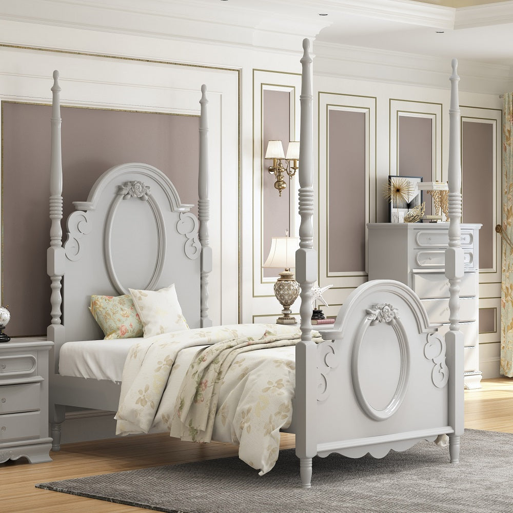 Acme - Flora Full Bed W/Poster BD02203F Gray Finish