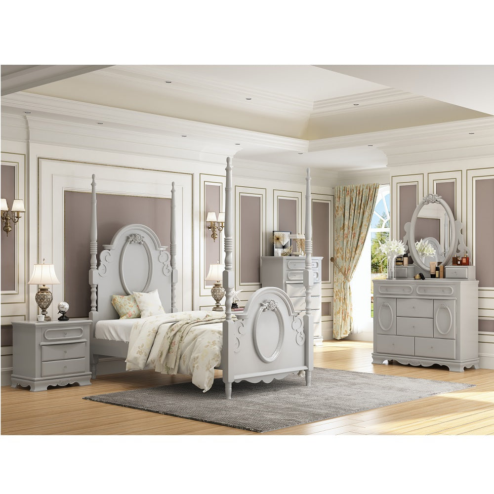 Acme - Flora Full Bed W/Poster BD02203F Gray Finish