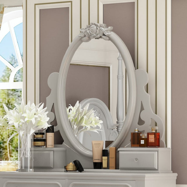 Acme - Flora Mirror W/Jewlery BD02206 Gray Finish