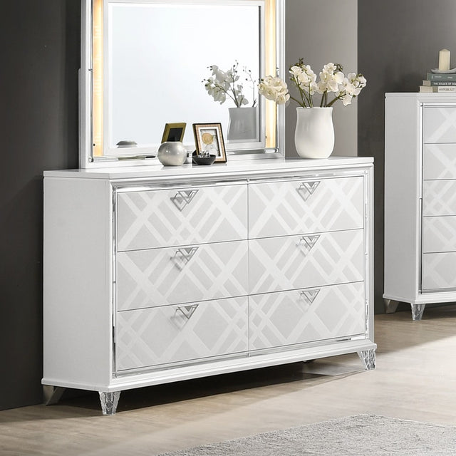 Acme - Skylar Dresser BD02251 Pearl White Finish