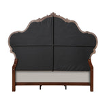 Acme - Latisha EK Bed BD02253EK Fabric & Antique Oak Finish