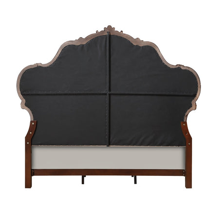 Acme - Latisha EK Bed BD02253EK Fabric & Antique Oak Finish