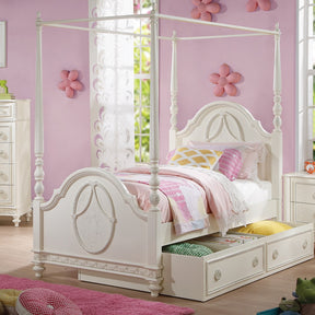 Acme - Dorothy Full Post Bed BD02259F Ivory Finish