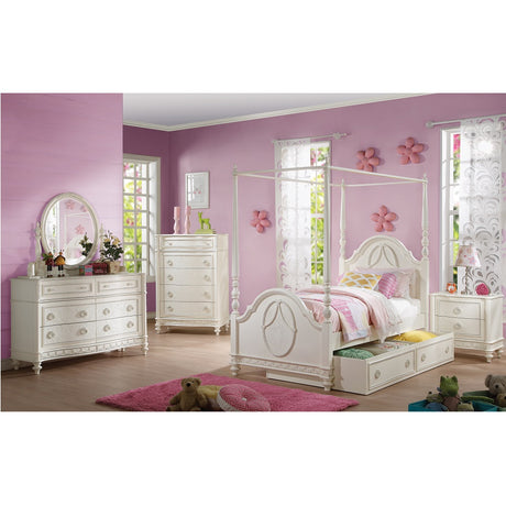 Acme - Dorothy Full Post Bed BD02259F Ivory Finish