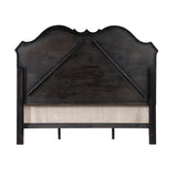 Acme - Chelmsford EK Bed BD02295EK Beige Fabric & Antique Black Finish