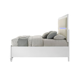 Acme - Tarian CK Bed W/Led & Storage BD02315CK White Boucle & Pearl White Finish
