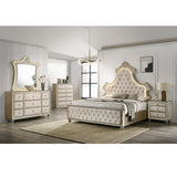 Acme - Lucienne EK Bed W/Led BD02334EK Beige Velvet