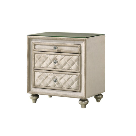 Acme - Lucienne Nightstand BD02336 Beige Velvet