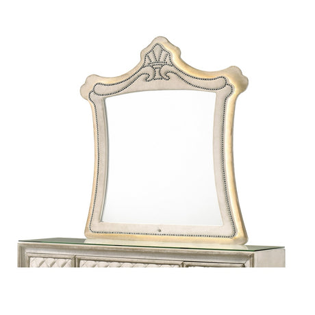 Acme - Lucienne Mirror W/Led BD02337 Beige Velvet