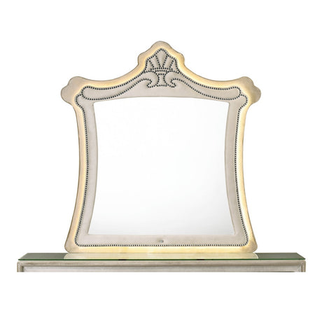 Acme - Lucienne Mirror W/Led BD02337 Beige Velvet