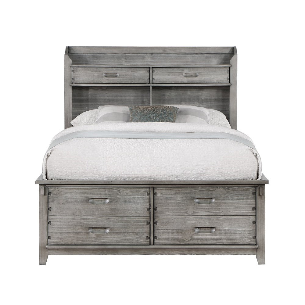 Acme - Veda Full Bed W/Storage BD02340F Gray Finish