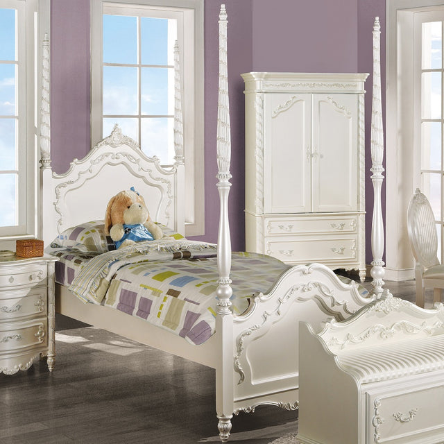 Acme - Pearl Twin Bed BD02430T Pearl White