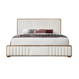 Acme - Kaleea EK Bed BD02467EK Beige Chenille & Walnut Finish