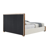 Acme - Kaleea EK Bed BD02467EK Beige Chenille & Walnut Finish