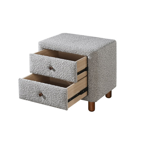 Acme - Cleo Nightstand BD02473 Gray Boucle