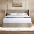 Leanna Queen Bed Light Oak Wood with Elegant Rounded Design - Acme Furniture - sold by Home Elegance USA