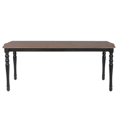 7-Piece Dining Table Set, 60inch to 78inch Extendable Wood Dining Table with Removable Leaf, Kitchen Table Set with 6 Upholstered Side Chair, Dining Table Set for 6 - sold by Home Elegance USA