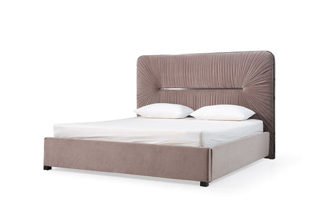 Duke Modern Grey Velvet & Black Gun Chrome Bedroom Set – VIG Furniture - sold by Home Elegance USA