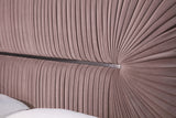 Duke Modern Grey Velvet & Black Gun Chrome EK Bedroom Set