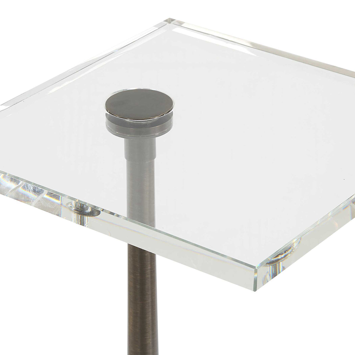 Pelton Marble Glass Drink Table Bronze / White - Dark Brown / White by Uttermost - View 6