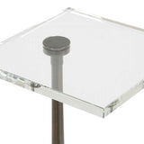 Pelton Marble Glass Drink Table Bronze / White - Dark Brown / White by Uttermost - View 6