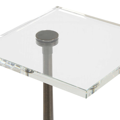 Pelton Marble Glass Drink Table Bronze / White - Dark Brown / White by Uttermost - View 6