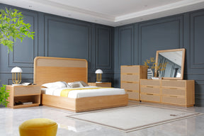 Eastern King Gavin - Modern Natural Ash + Rattan Bedroom Set - View Image 1