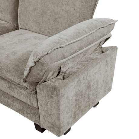 Modern Contemporary 4-Piece Modular Sectional Plush Comfort Chenille Upholstery Living Room Furniture Durable Plywood - sold by Home Elegance USA