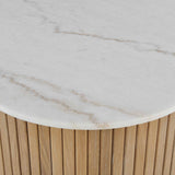 Arik Marble Top Coffee Table White / Woodtone - Light Brown / White by Uttermost - View 6
