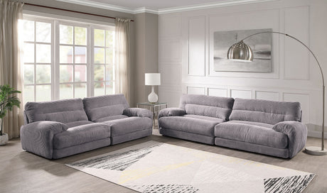 Cadenza Gray Corduroy 2PCS Living Room Set