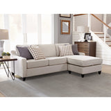 Isla Platinum L-shaped Upholstered Sectional Sofa with Pillows