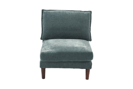 Modern Gorgeous Mineral Morgan Fabric 6pcs Modular Sectional Set Armless Chairs One Arm Chair Ottoman U-Shaped Couch Living Room - sold by Home Elegance USA