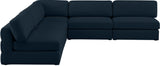 Beckham - Modular Sectional 5 Piece - Navy - Fabric - Modern & Contemporary | Home Elegance USA