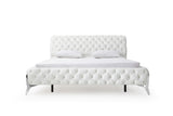 Eastern King Legend Modern White Bonded Leather Bed - View Image 1